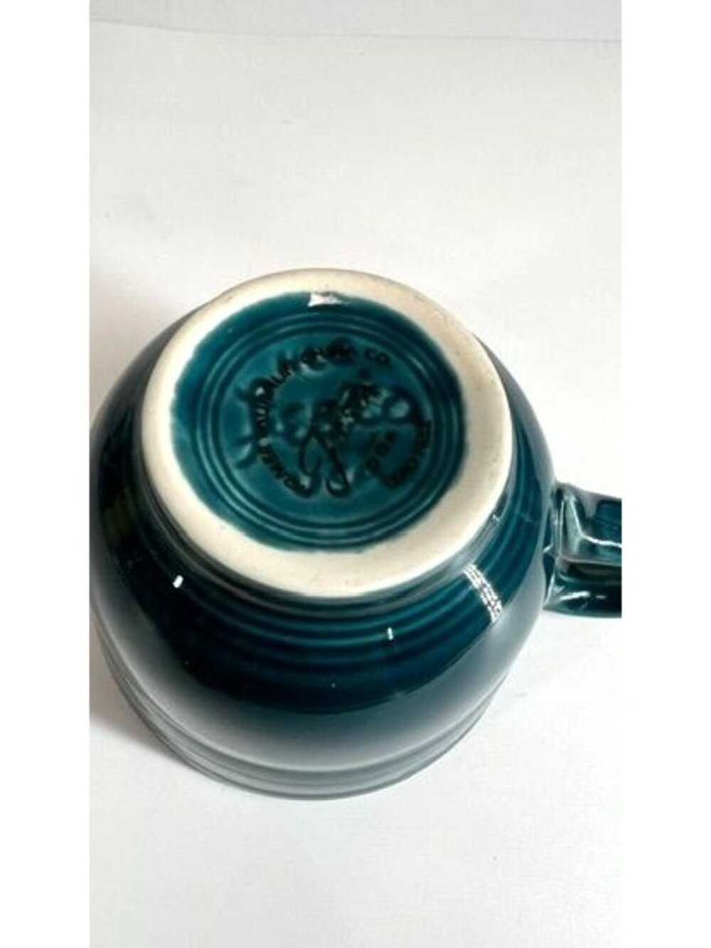 Vintage small Fiestaware ceramic tea cup green, juniper - Picture 4 of 7